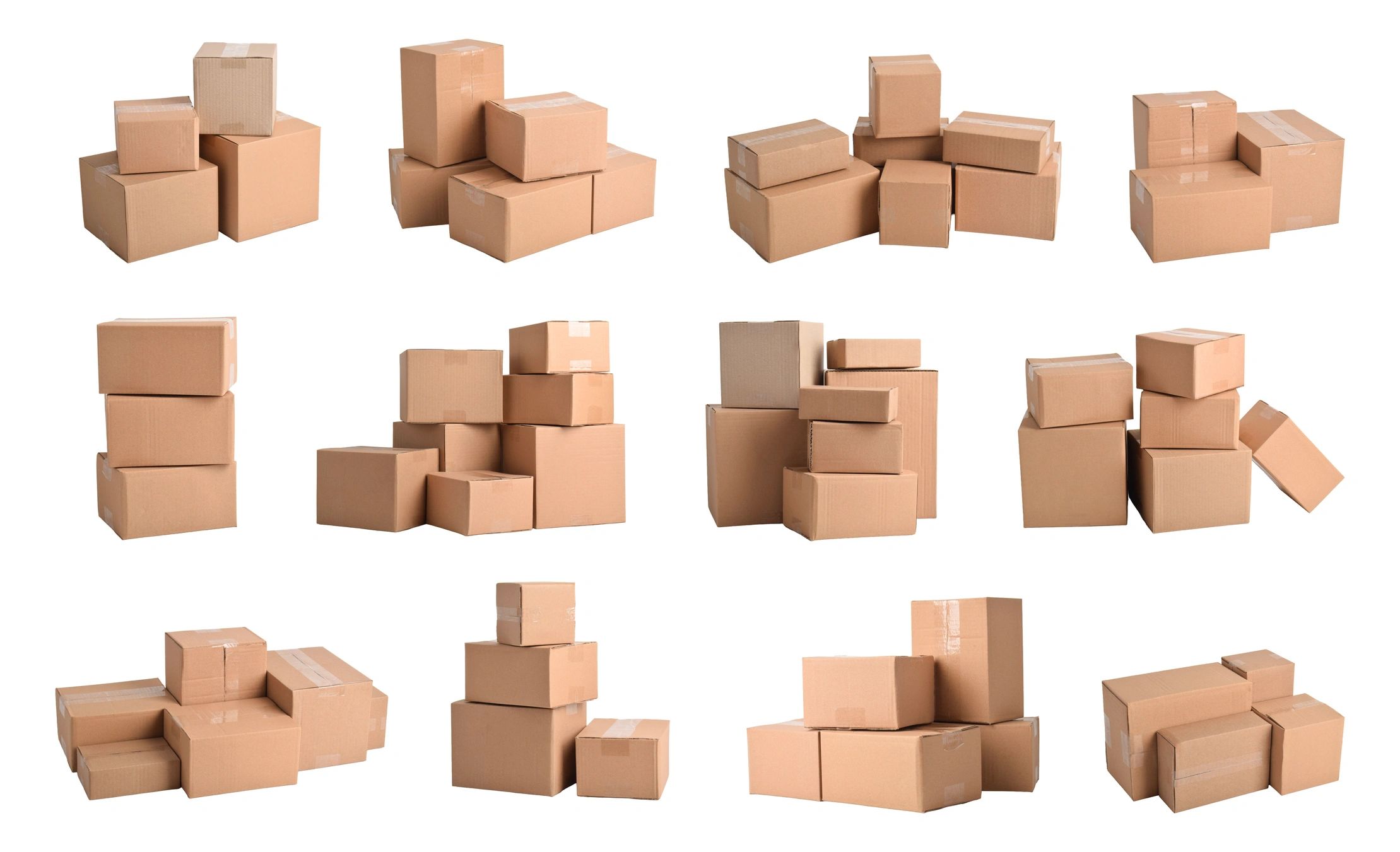 Shipping boxes prepared for careful order delivery
