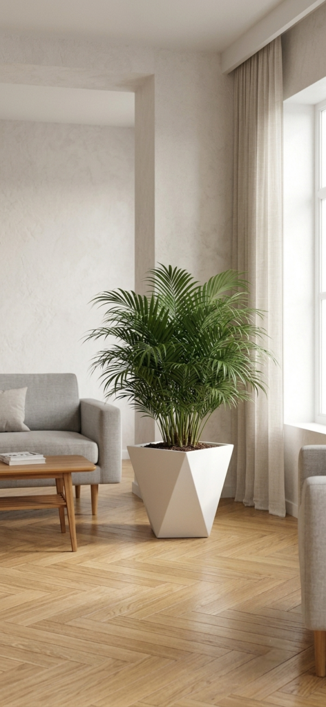 Sculptural White Origami Floor Planter