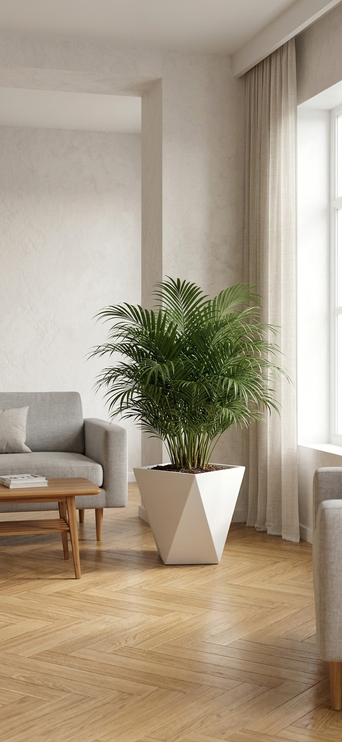 Sculptural White Origami Floor Planter