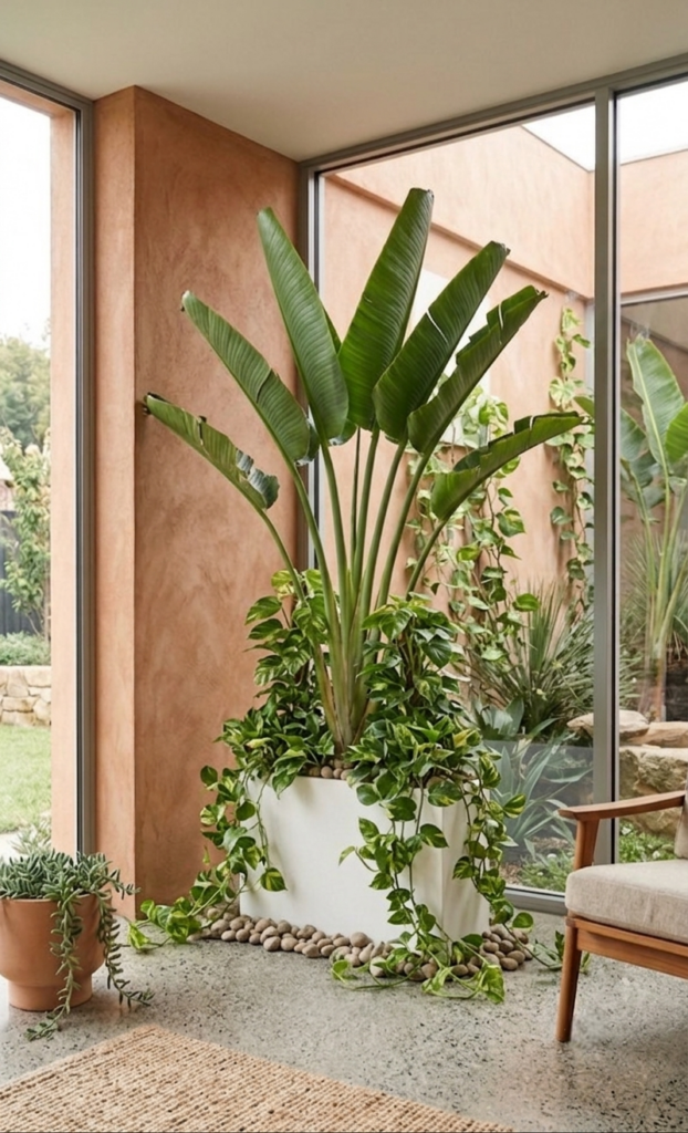 Modern White Rectangular Trough Floor Planter