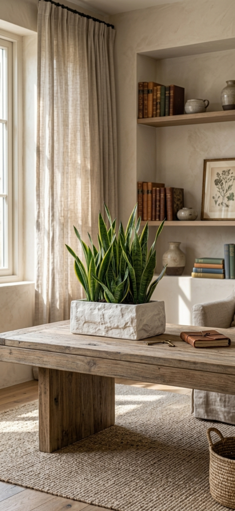 Rustic Chiseled Stone Tabletop Trough Planter