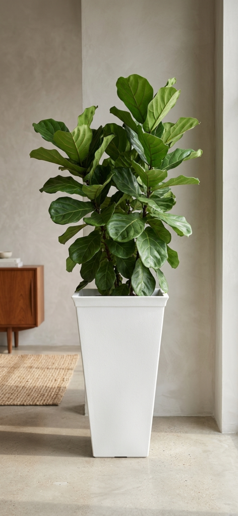 Modern White Tapered Square Floor Planter