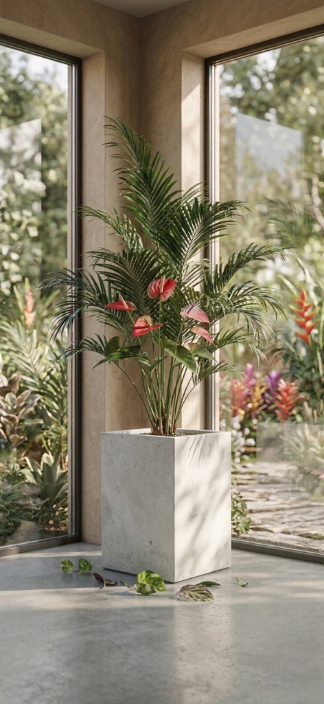 Modern White Square Column Planter