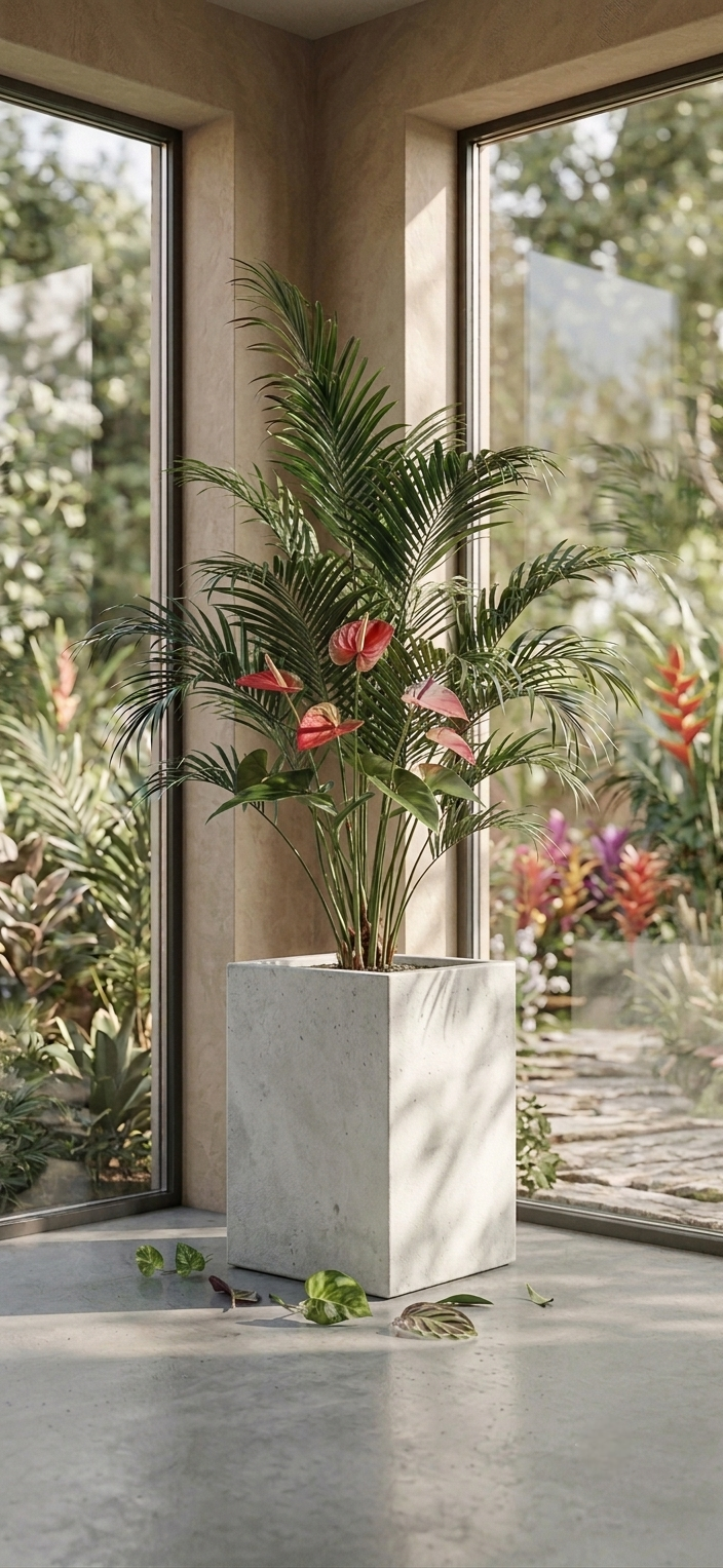 Modern White Square Column Planter