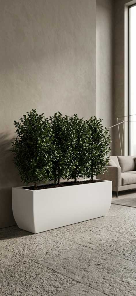 Curved Soft-Edge Rectangular Trough Planter