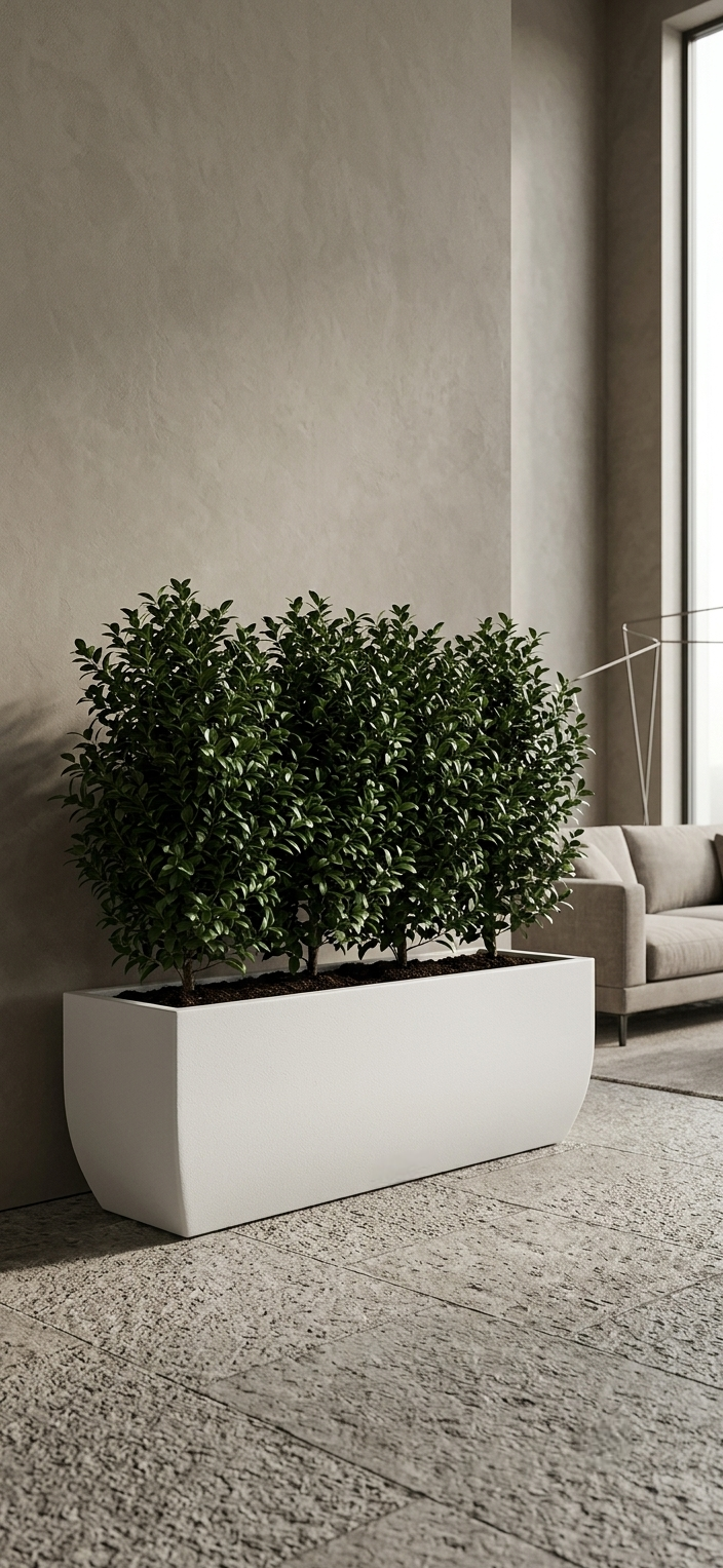Curved Soft-Edge Rectangular Trough Planter