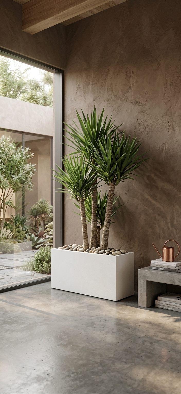 Modern White Rectangular Trough Planter