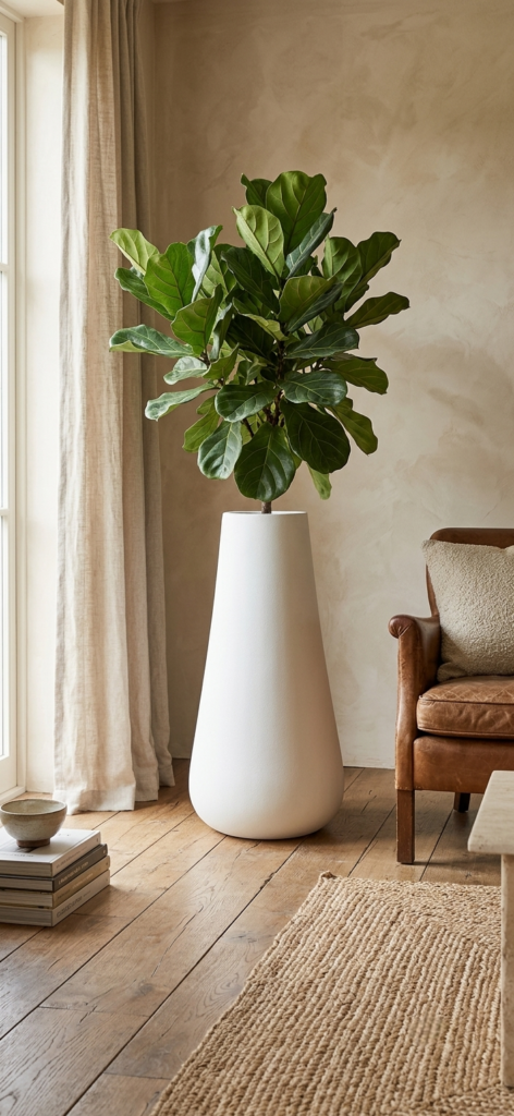 Matte White Tear-Drop Floor Vessel
