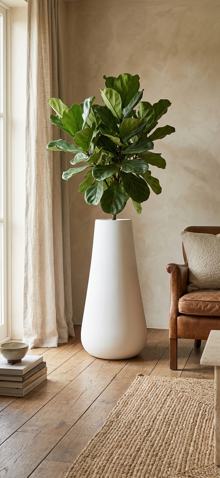 Matte White Tear-Drop Floor Vessel