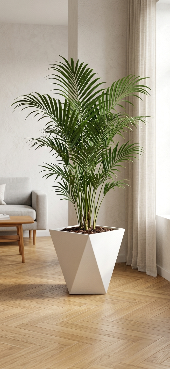 Modern Geometric White Origami Floor Planter