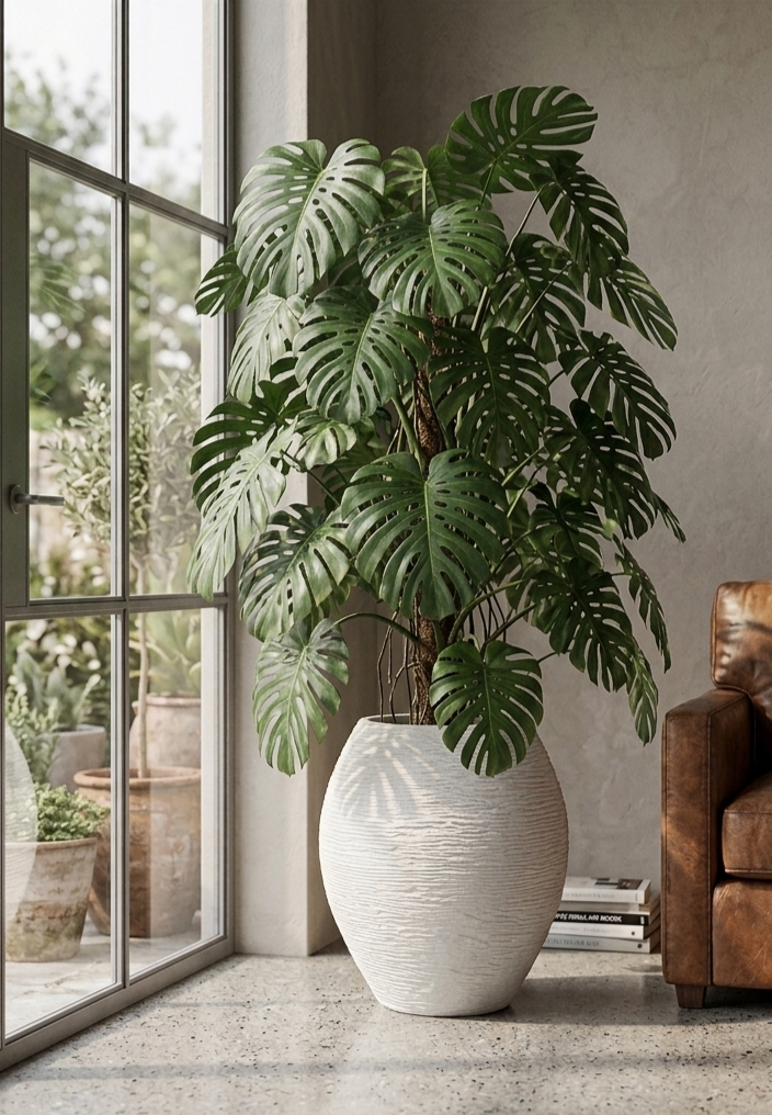 Monstera Luxe Textured Planter